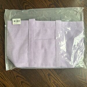 Pink Lily Lavender Terry Cloth Tote Bag